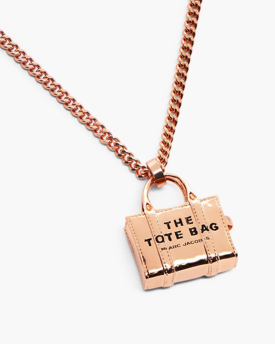 Κολιε Marc Jacobs The Tote Bag Necklace γυναικεια ροζ χρυσο χρωμα | 230761XTJ