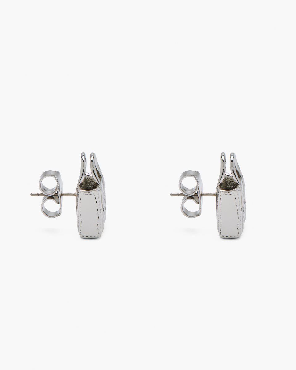 Σκουλαρικια Marc Jacobs The Tote Bag Stud Earrings γυναικεια ανοιχτο ασημι | 039651OHE