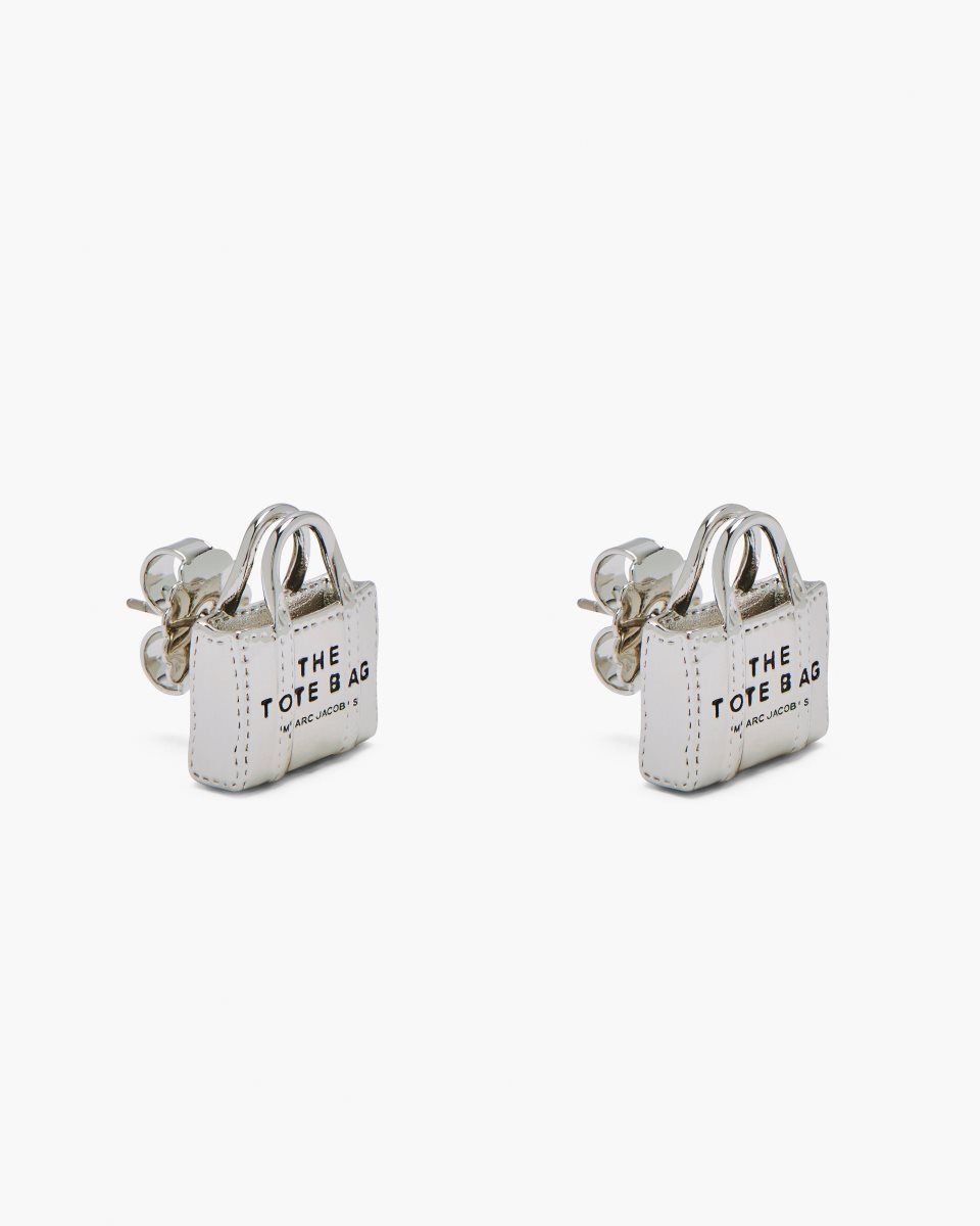 Σκουλαρικια Marc Jacobs The Tote Bag Stud Earrings γυναικεια ανοιχτο ασημι | 039651OHE