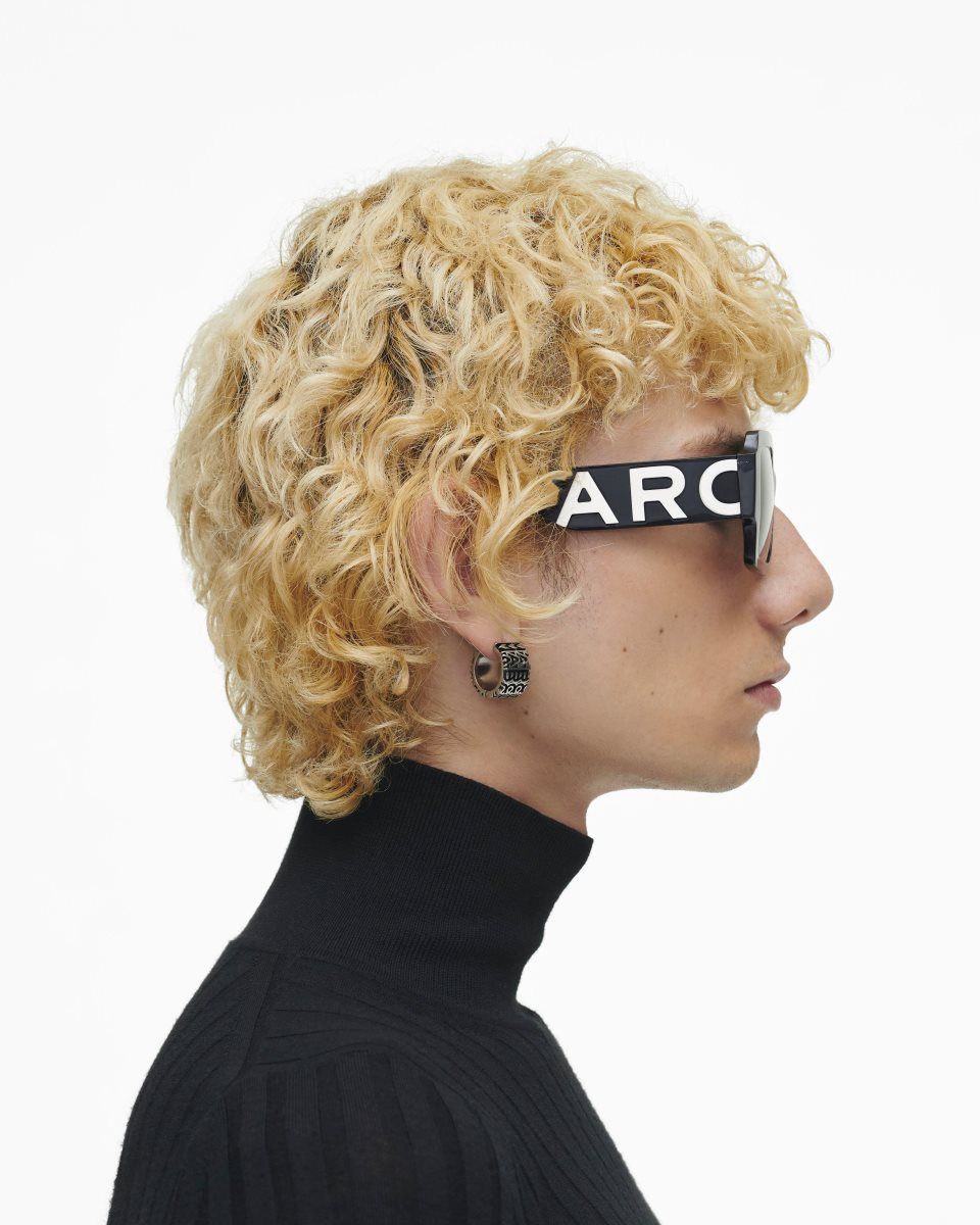 Γυαλια Ηλιου Marc Jacobs The Bold Logo Square Sunglasses γυναικεια μαυρα ασπρα | 172403UFT