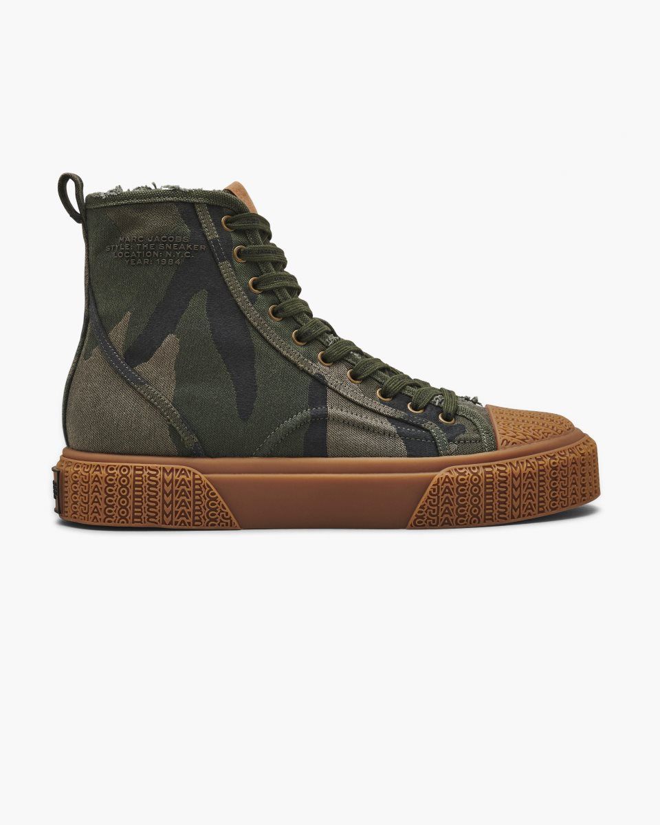 Αθλητικα Παπουτσια Marc Jacobs The Camo Jacquard High Top Sneaker γυναικεια καμουφλάζ Πολύχρωμο | 520794PCT