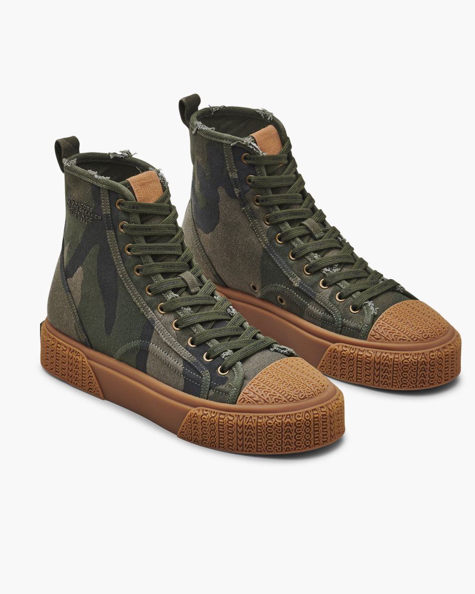 Αθλητικα Παπουτσια Marc Jacobs The Camo Jacquard High Top Sneaker γυναικεια καμουφλάζ Πολύχρωμο | 520794PCT