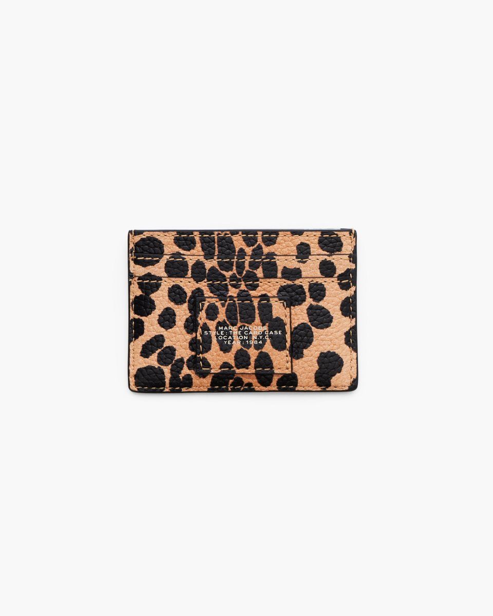 μικρά πορτοφόλια Marc Jacobs The Cheetah Card Case γυναικεια μαυρα Πολύχρωμο | 738106QSY