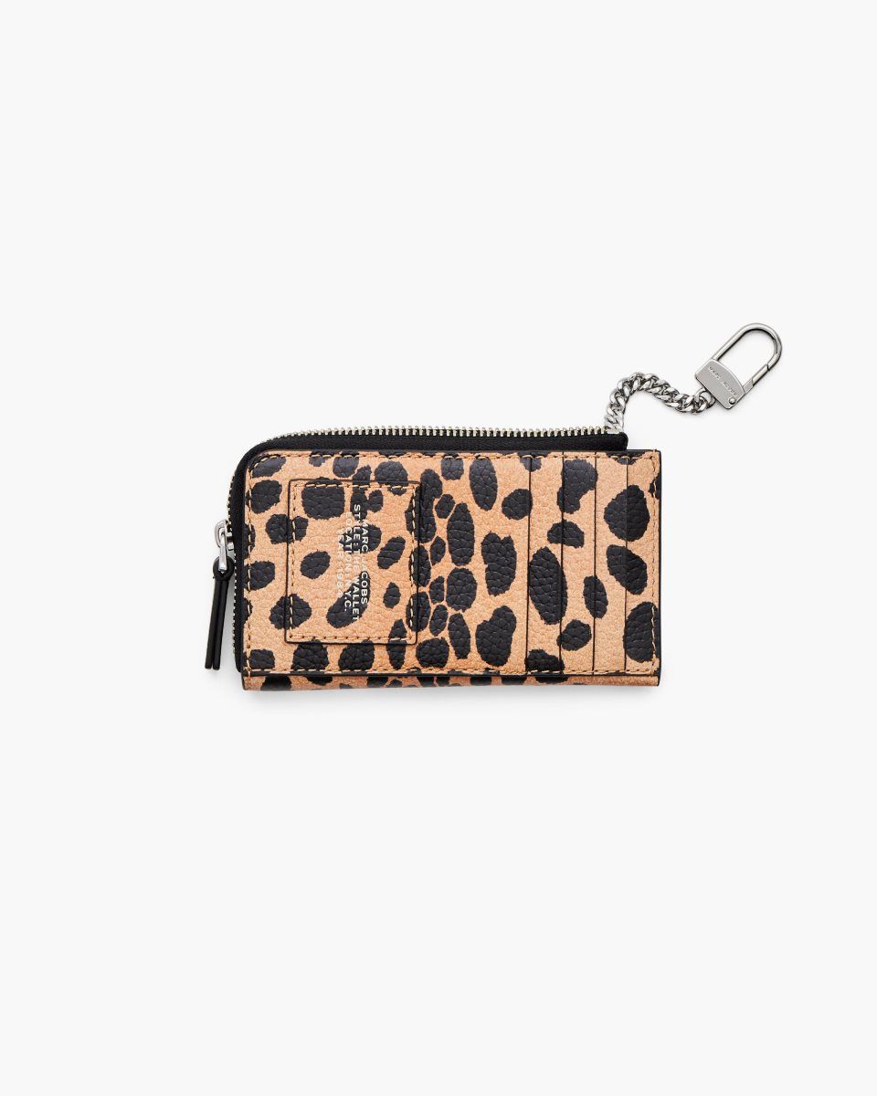 μικρά πορτοφόλια Marc Jacobs The Cheetah Top Zip Multi Wallet γυναικεια μαυρα Πολύχρωμο | 371069JNA