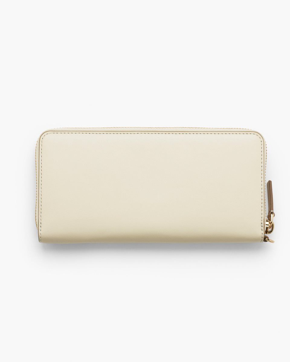 μεγάλα πορτοφόλια Marc Jacobs The Covered J Marc Continental Wallet γυναικεια ασπρα | 258430IJX