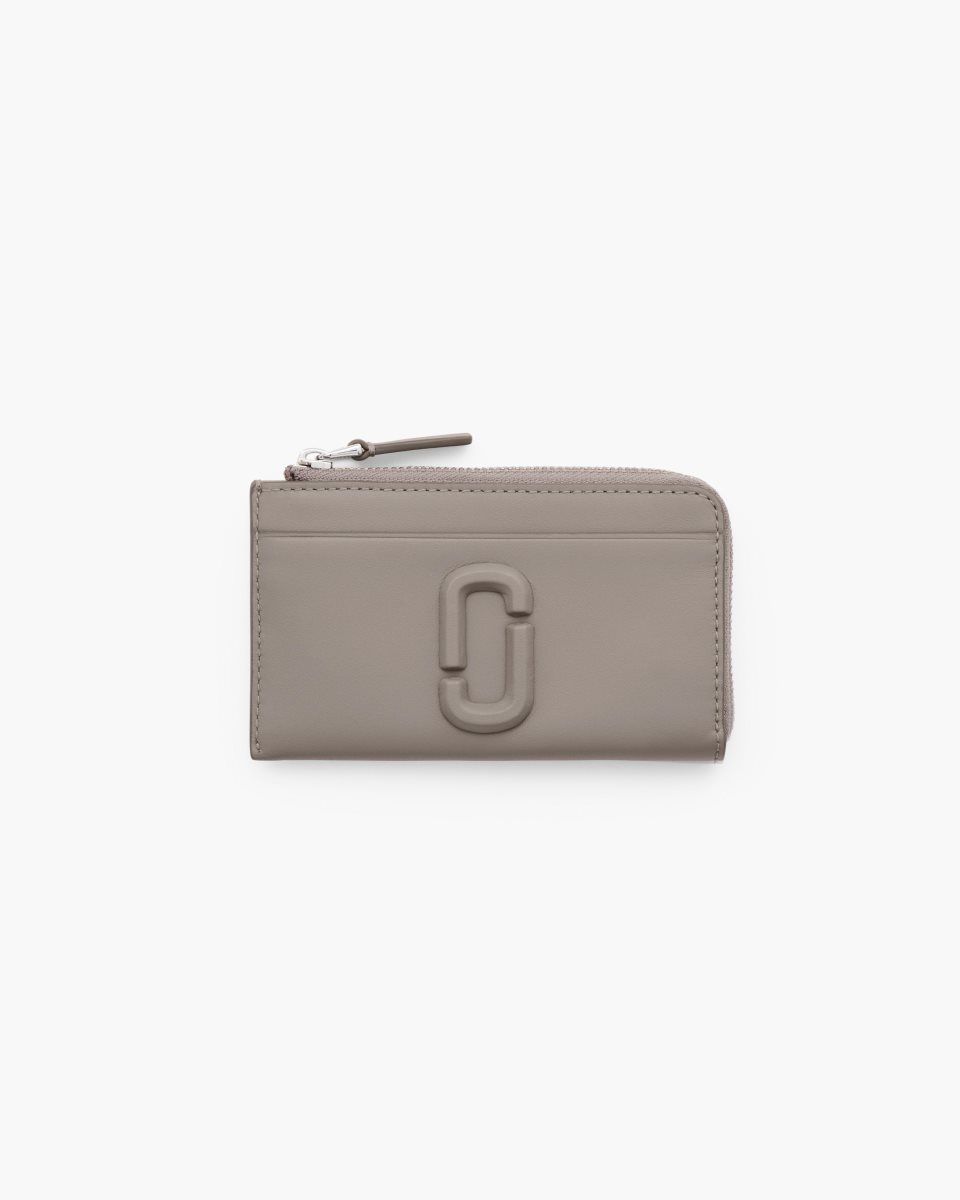 μικρά πορτοφόλια Marc Jacobs The Covered J Marc Top Zip Multi Wallet γυναικεια Cement | 653410YVM