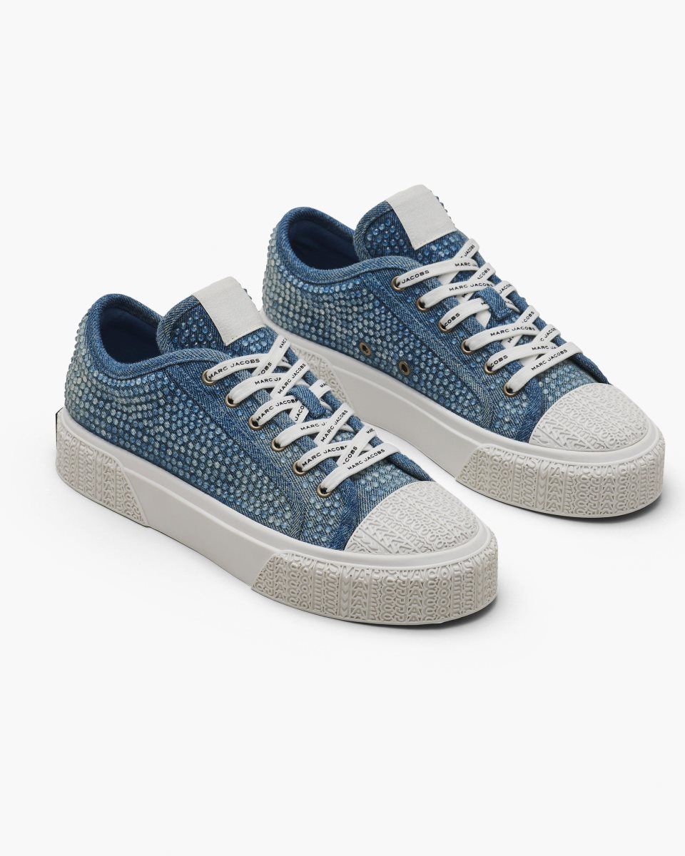 Αθλητικα Παπουτσια Marc Jacobs The Crystal Denim Sneaker γυναικεια ανοιχτο μπλε | 054172TYH