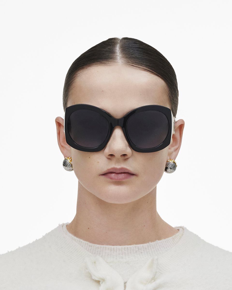 Γυαλια Ηλιου Marc Jacobs The Crystal J Marc Oversized Sunglasses γυναικεια μαυρα | 569783YZL