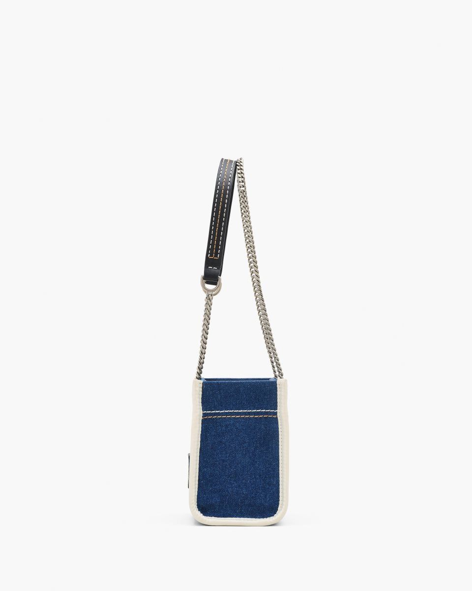 τσάντεσ χιαστί Marc Jacobs The Denim Chain Crossbody Tote Bag γυναικεια σκούρο ανοιχτο μπλε | 253069JNC