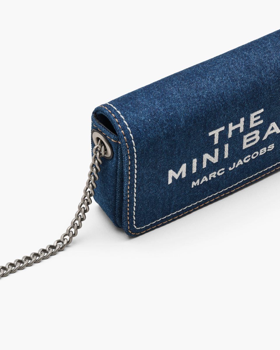 μεγάλα πορτοφόλια Marc Jacobs The Denim Chain Mini Bag γυναικεια σκούρο ανοιχτο μπλε | 701938DKM