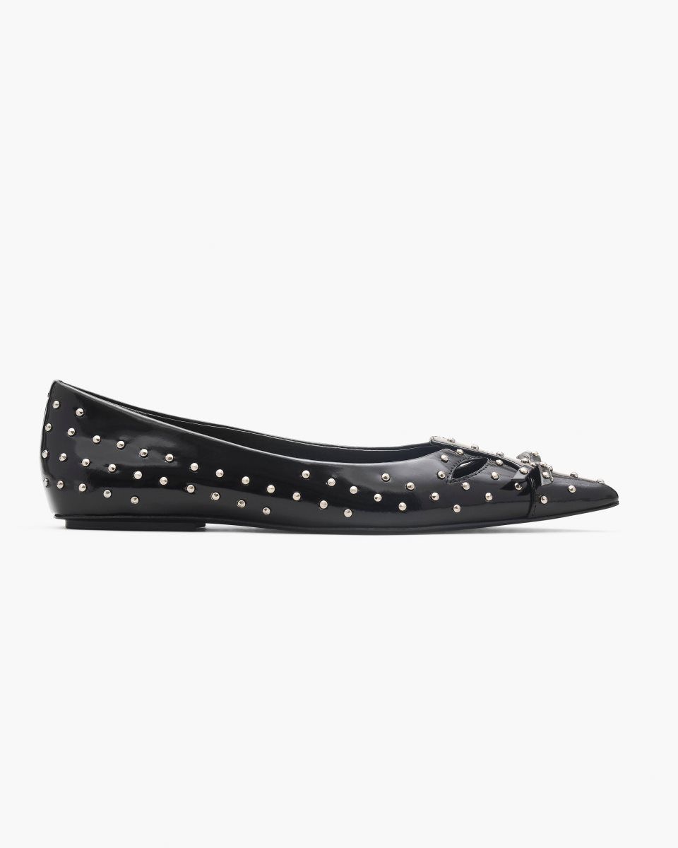 Παπουτσια Φλατ Marc Jacobs The Glam Studs Kat Ballerina γυναικεια μαυρα | 671098FCS