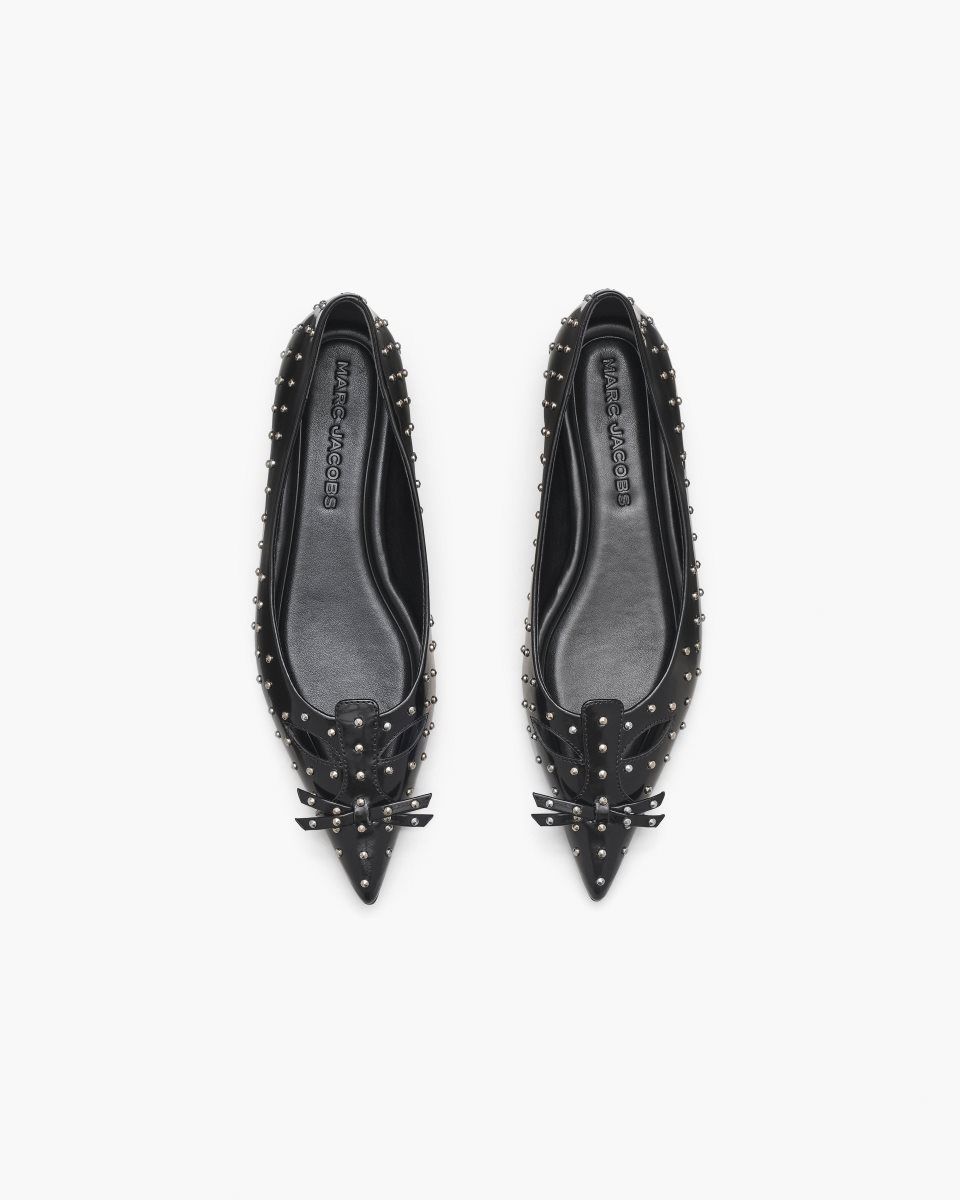 Παπουτσια Φλατ Marc Jacobs The Glam Studs Kat Ballerina γυναικεια μαυρα | 671098FCS