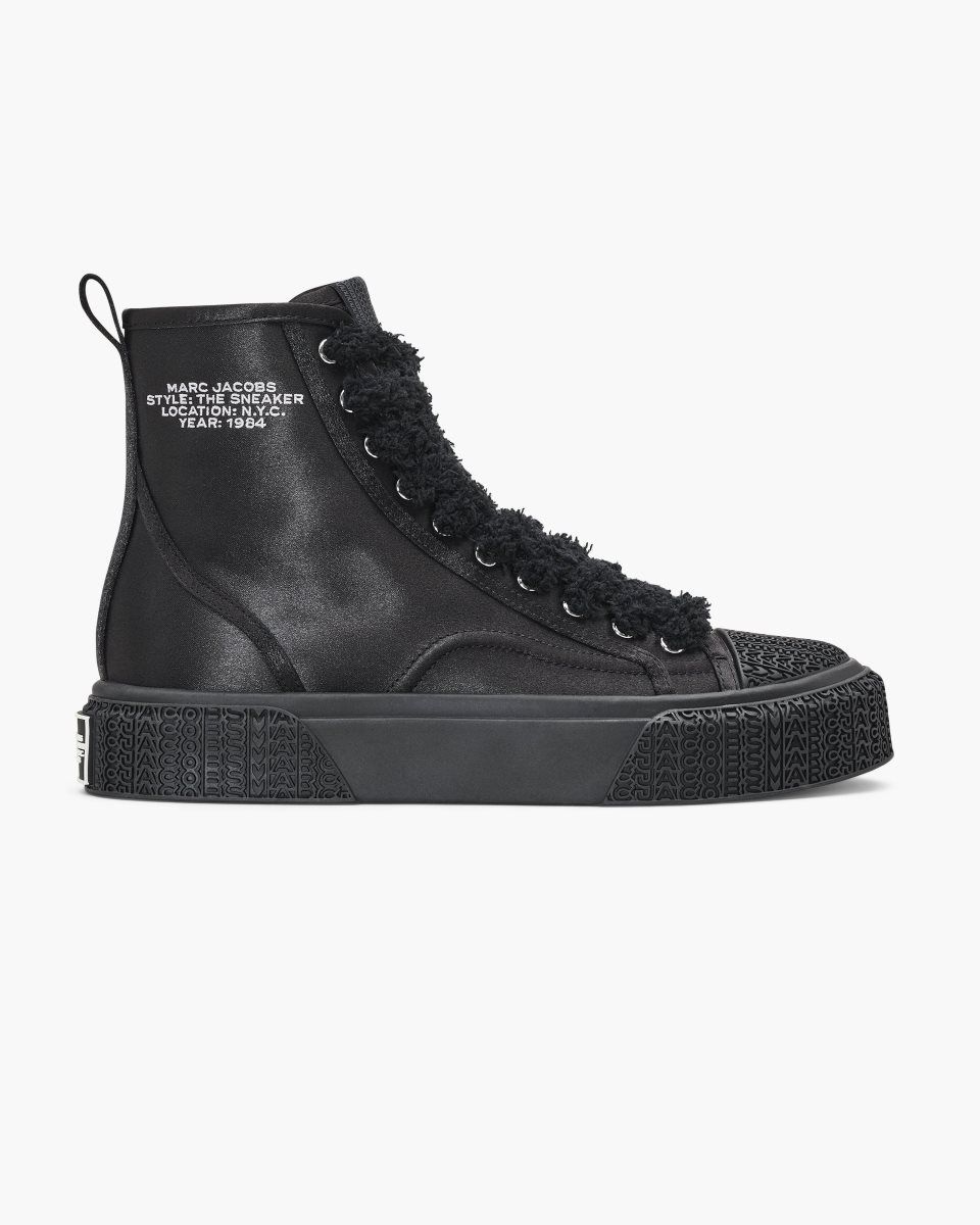 Αθλητικα Παπουτσια Marc Jacobs The High Top Satin Sneaker γυναικεια μαυρα | 071536TBN