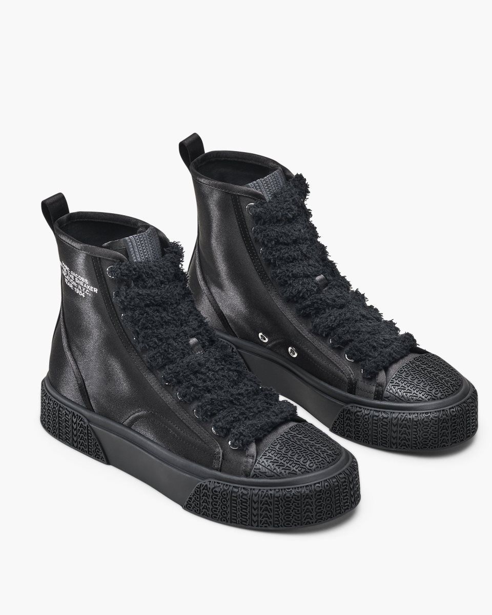 Αθλητικα Παπουτσια Marc Jacobs The High Top Satin Sneaker γυναικεια μαυρα | 071536TBN