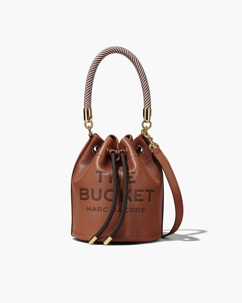 τσάντεσ χιαστί Marc Jacobs The Leather Bucket Bag γυναικεια Argan Oil | 769528HKJ