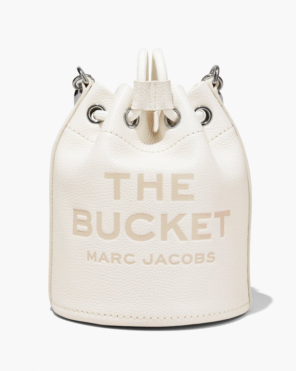 τσάντεσ χιαστί Marc Jacobs The Leather Bucket Bag γυναικεια ασημι | 642170BKQ