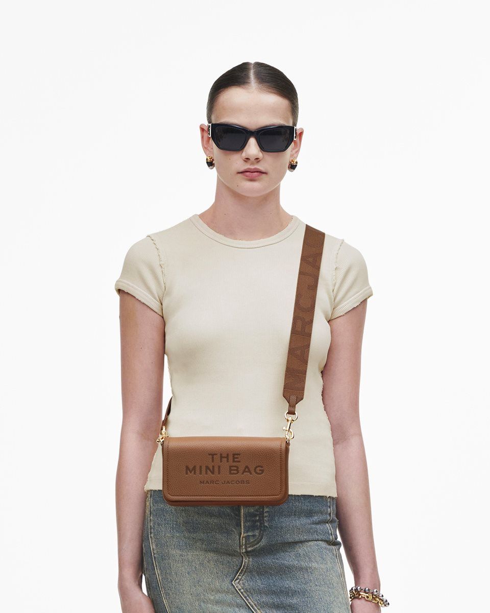 μεγάλα πορτοφόλια Marc Jacobs The Leather Mini Bag γυναικεια Argan Oil | 279684JAW