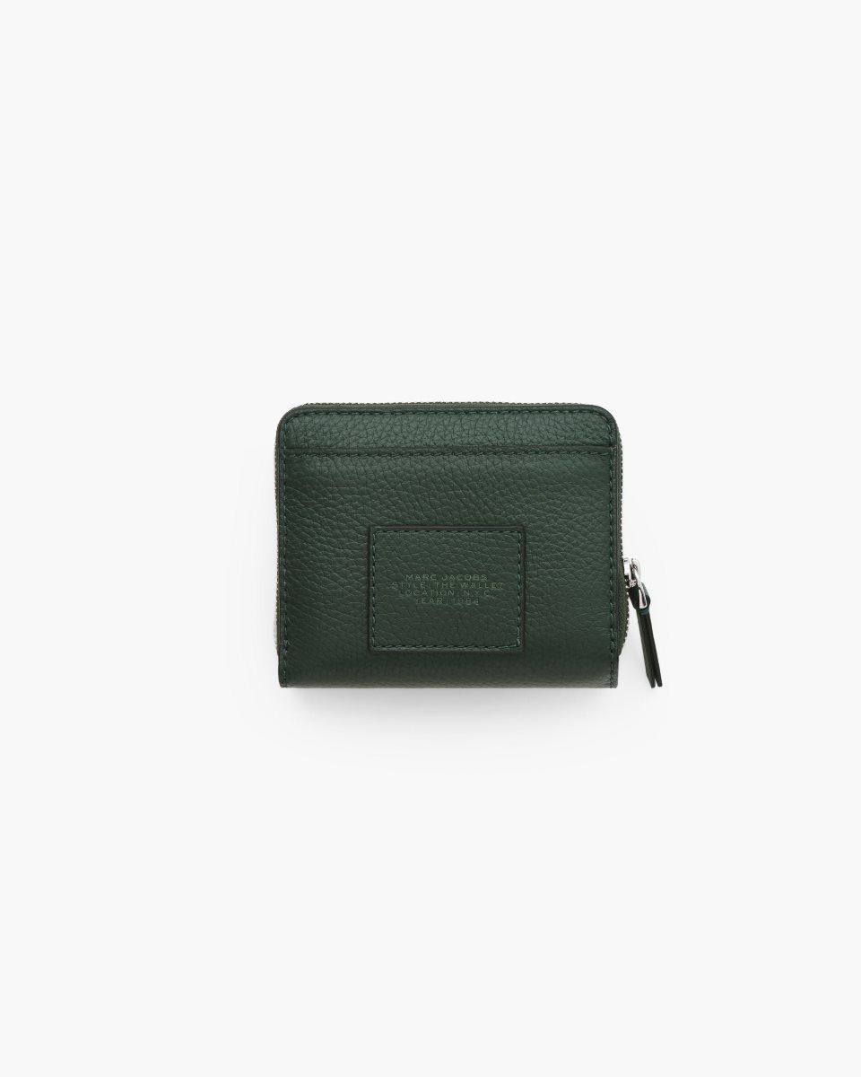 μικρά πορτοφόλια Marc Jacobs The Leather Mini Compact Wallet γυναικεια σκούρο πρασινο | 587961OKD