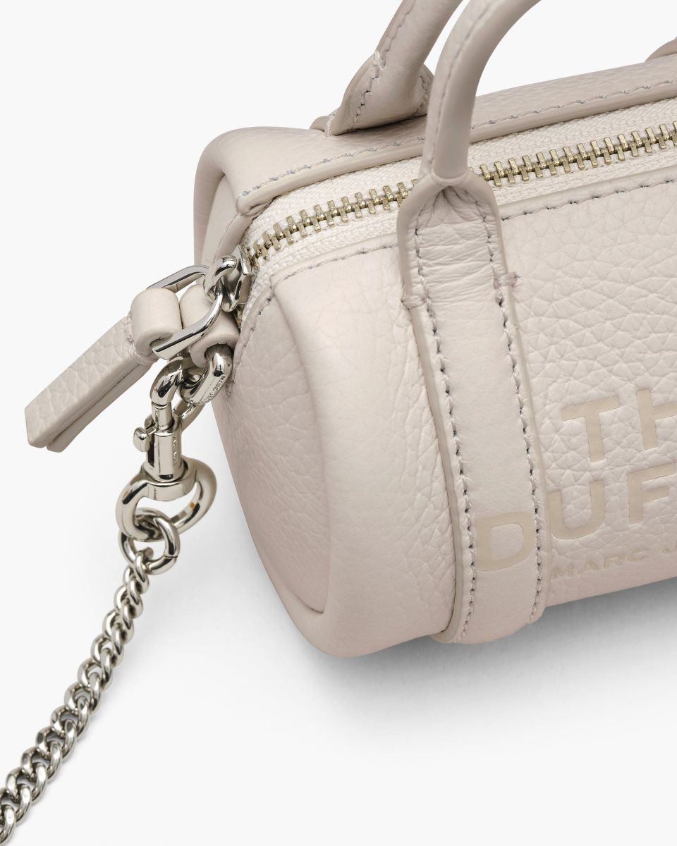 τσάντεσ χιαστί Marc Jacobs The Leather Nano Duffle Crossbody γυναικεια ασημι | 718690YSV