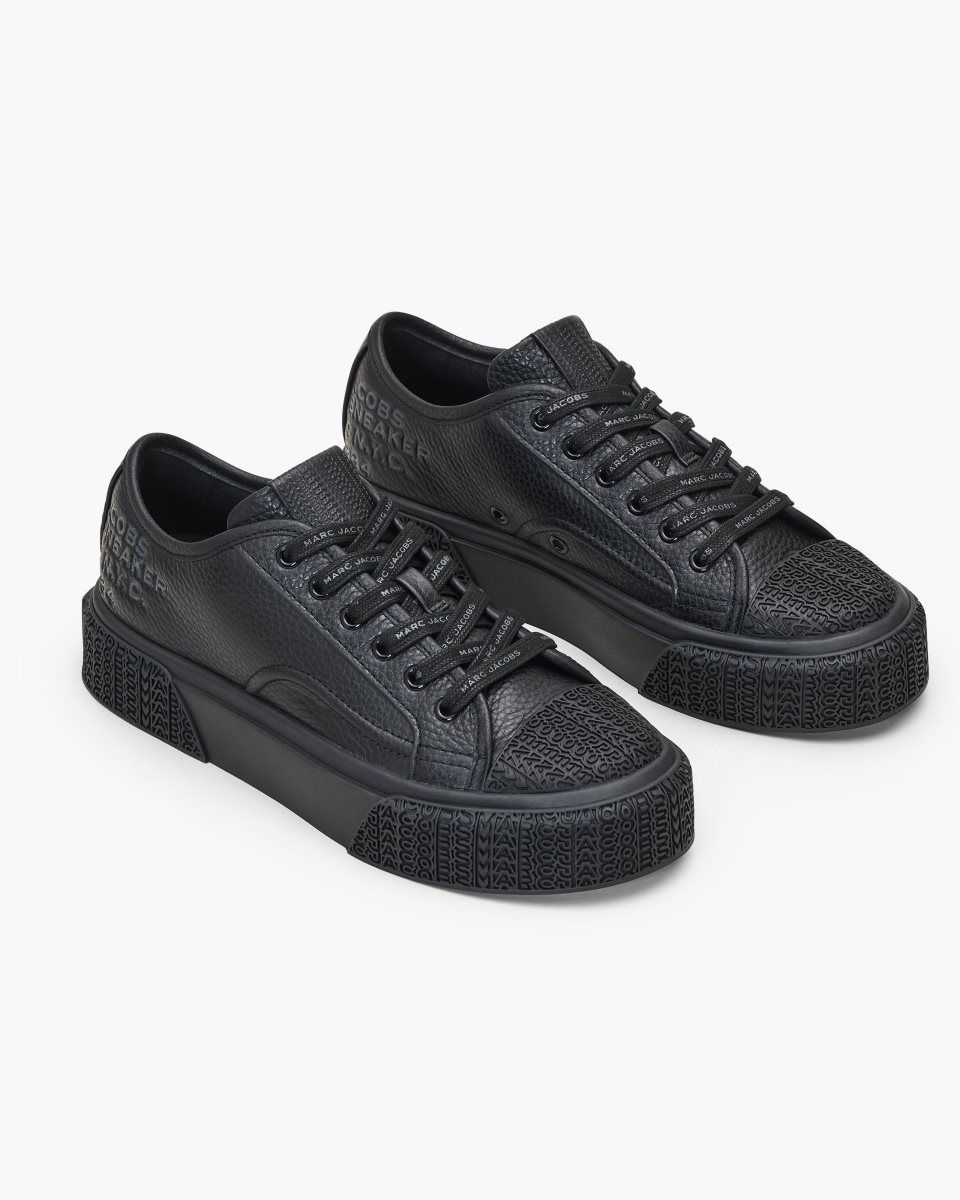 Αθλητικα Παπουτσια Marc Jacobs The Leather Sneaker γυναικεια μαυρα | 174526FOT