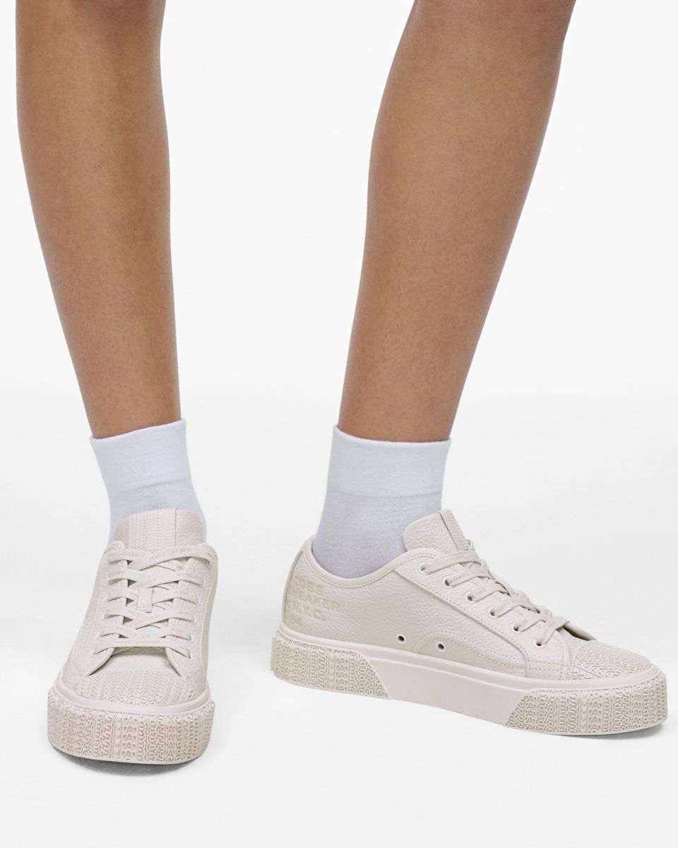 Αθλητικα Παπουτσια Marc Jacobs The Leather Sneaker γυναικεια ασπρα | 709432SYZ