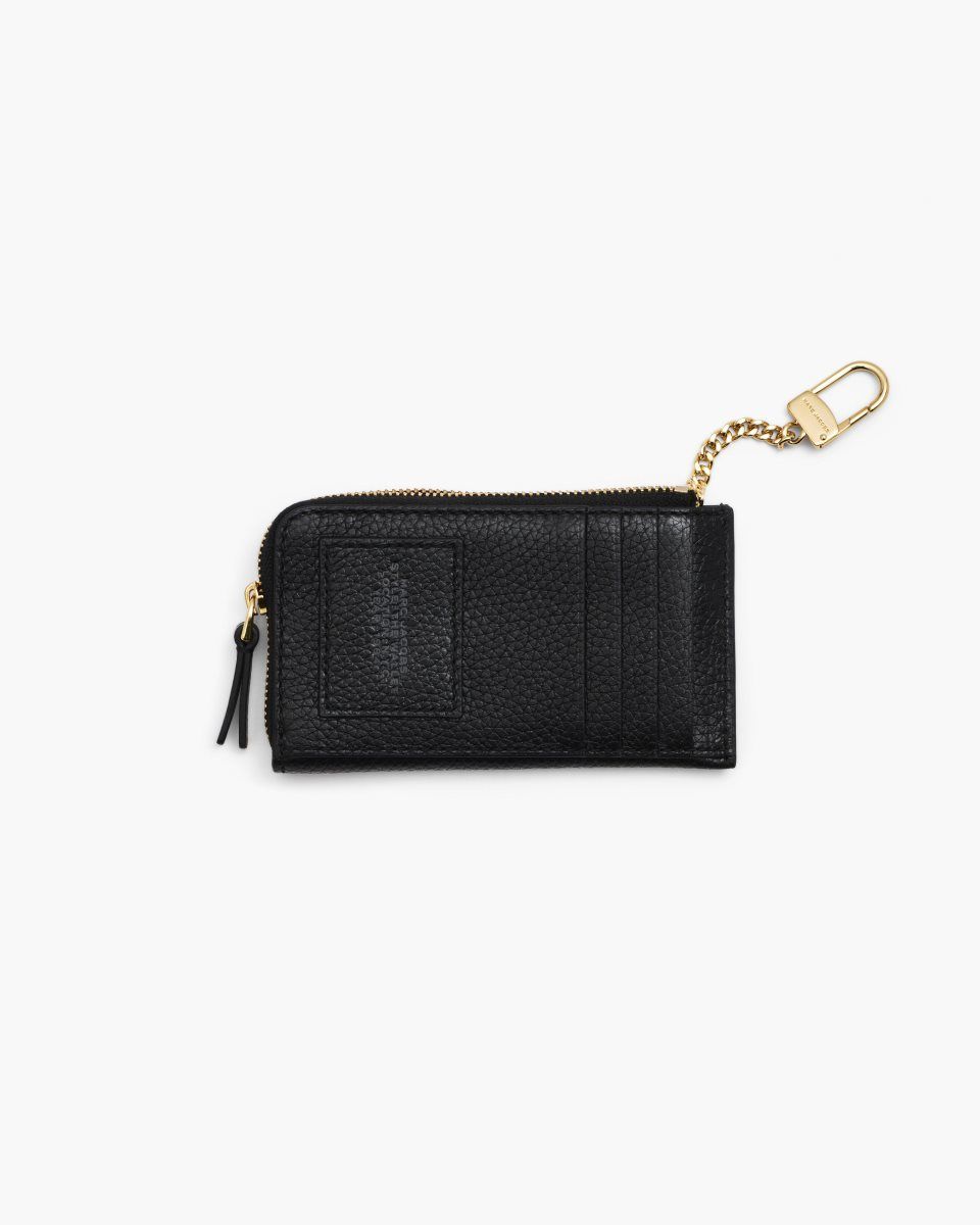 μικρά πορτοφόλια Marc Jacobs The Leather Top Zip Multi Wallet γυναικεια μαυρα | 415723NWT