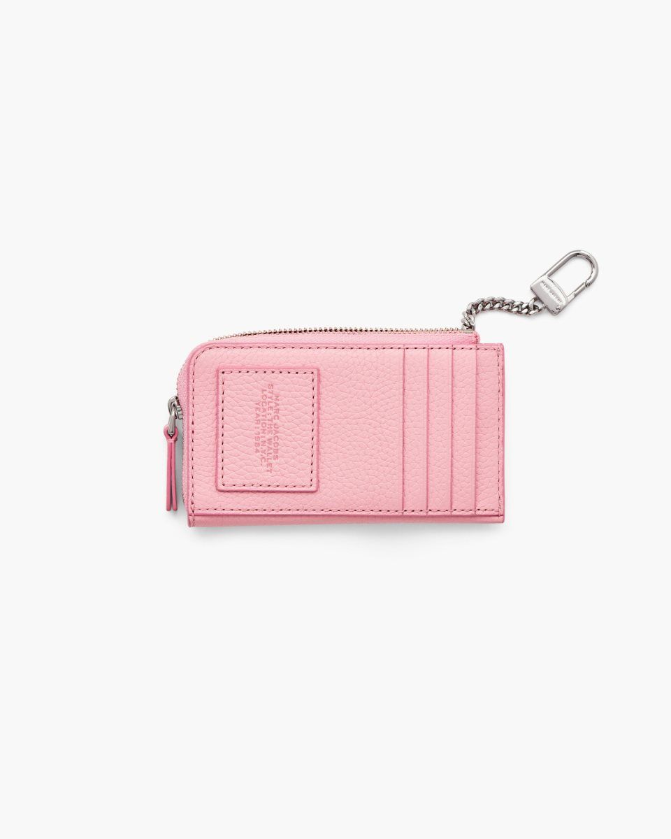 μικρά πορτοφόλια Marc Jacobs The Leather Top Zip Multi Wallet γυναικεια ροζ | 597140ENV