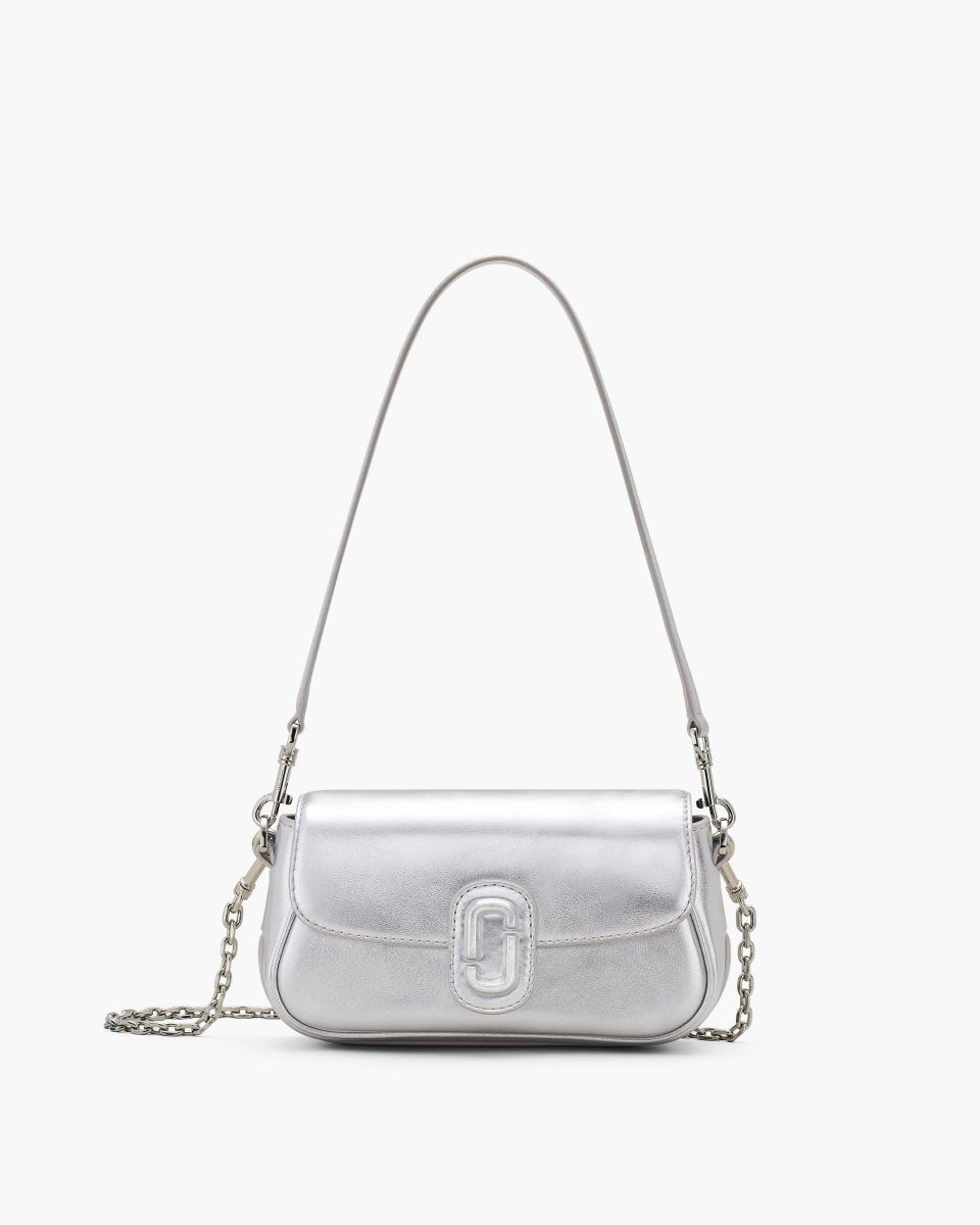 τσάντεσ ώμου Marc Jacobs The Metallic Leather Clover Shoulder Bag γυναικεια ασημι | 739264JKP