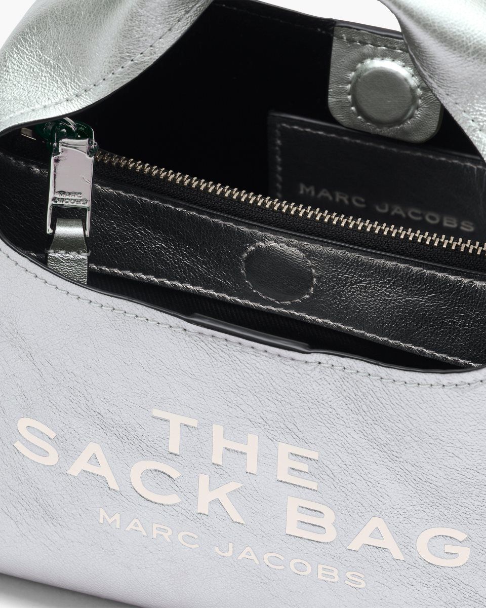 Τσαντα Χειροσ Marc Jacobs The Metallic Leather Mini Sack Bag γυναικεια ασημι | 732195RFE