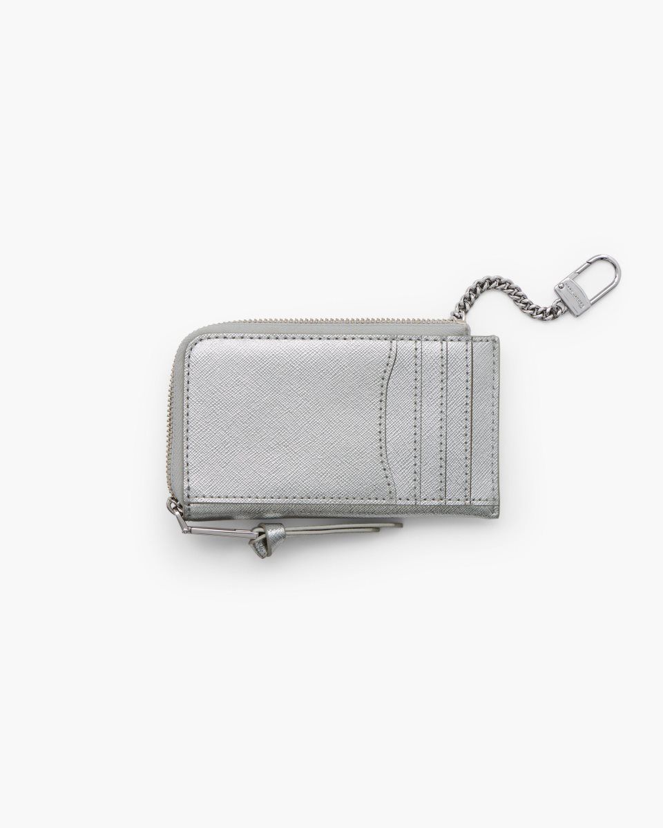 μικρά πορτοφόλια Marc Jacobs The Metallic Utility Snapshot Top Zip Multi Wallet γυναικεια ασημι | 054691ZRW