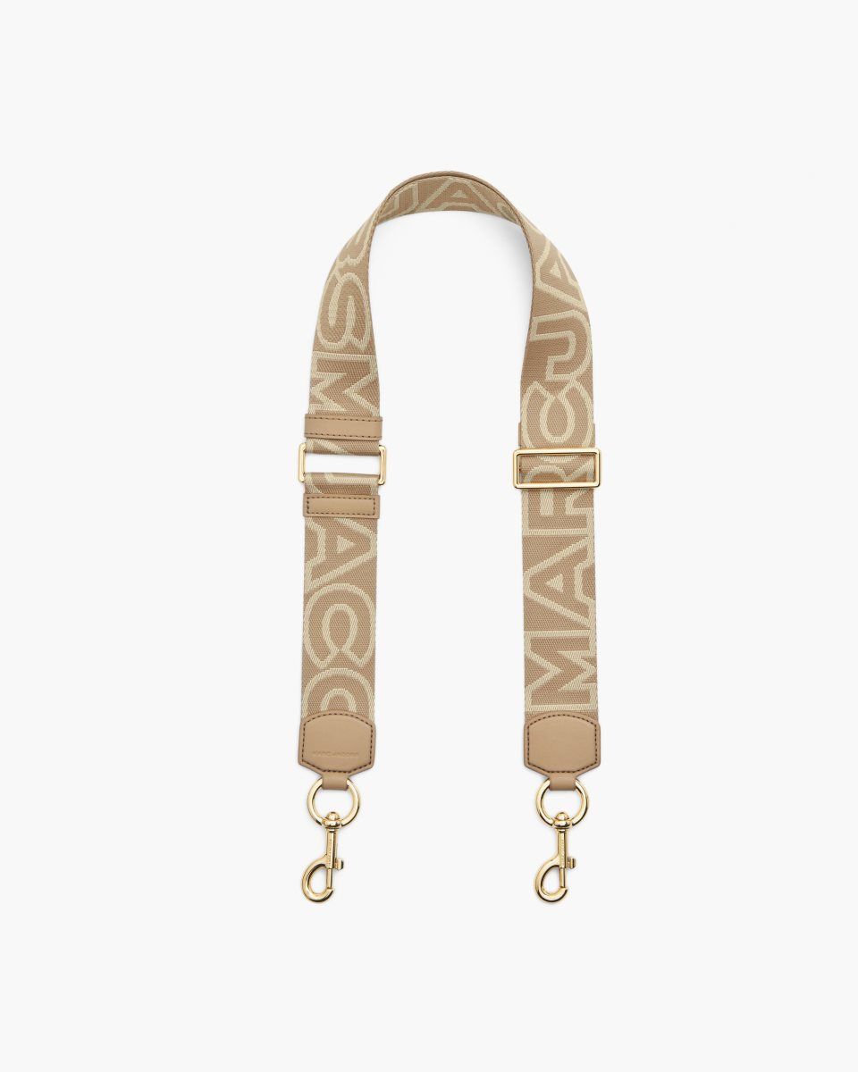 Λουράκι τσάντας Marc Jacobs The Outline Logo Webbing Strap γυναικεια καφε | 273196URD