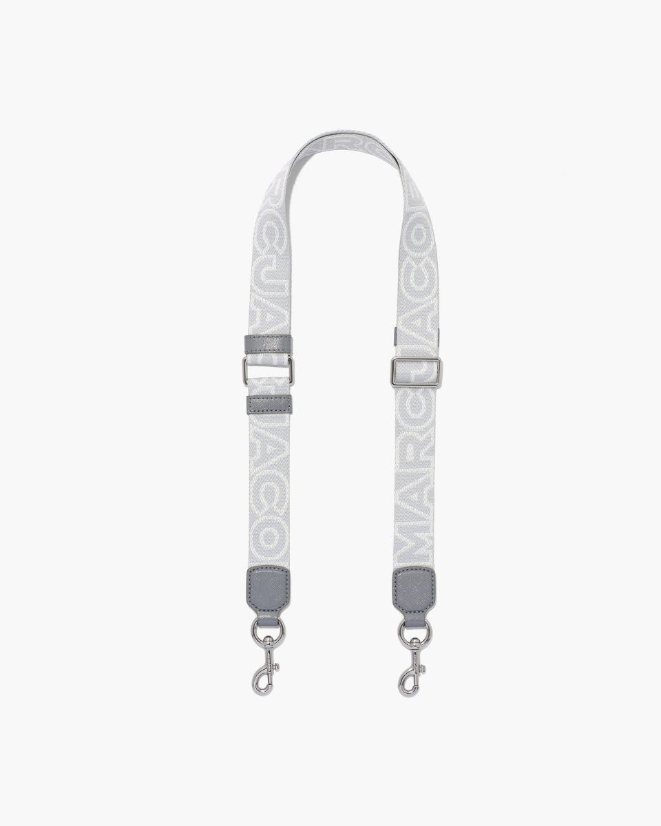 Λουράκι τσάντας Marc Jacobs The Thin Outline Logo Webbing Strap γυναικεια γκρι Πολύχρωμο | 380517NFH