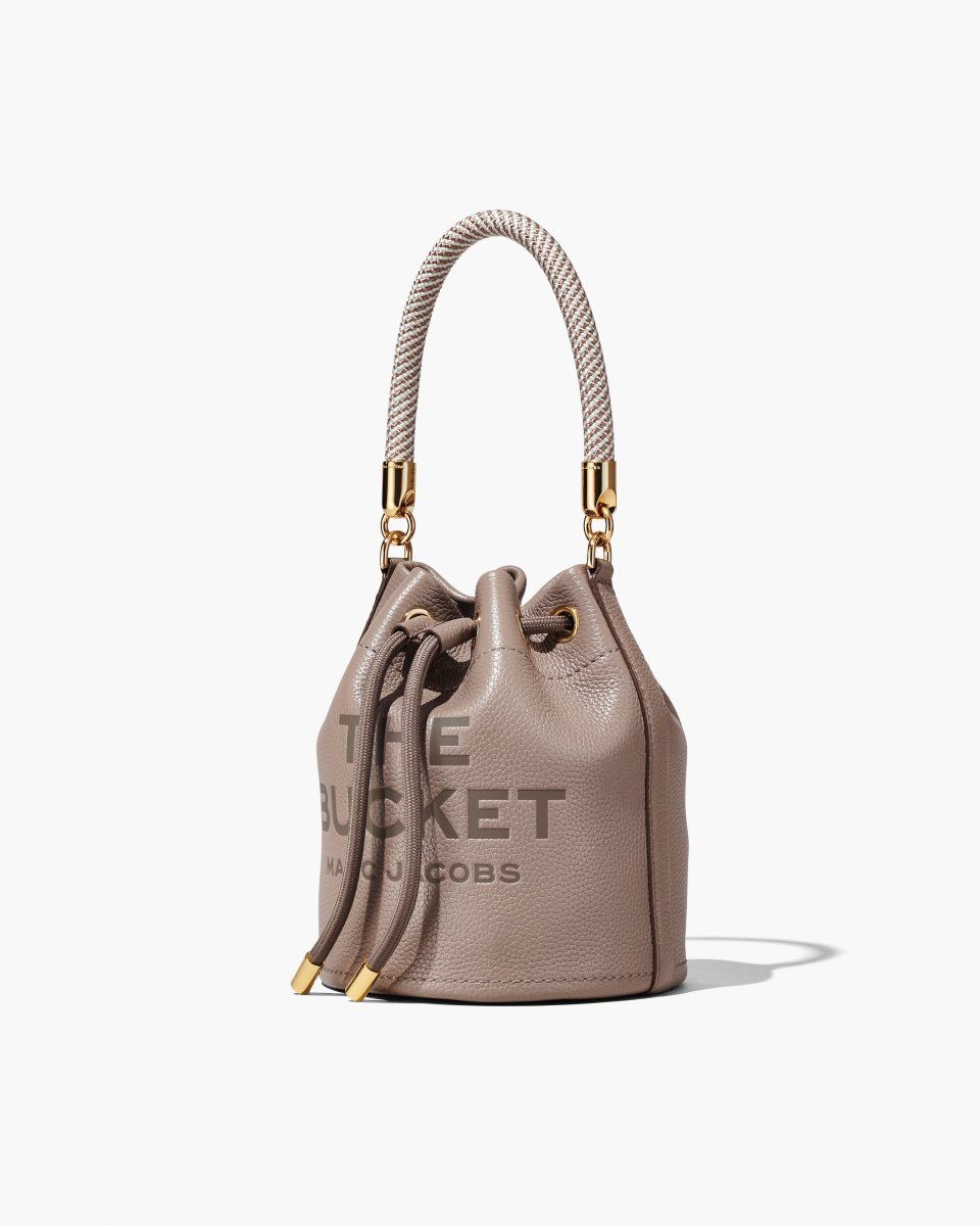 bucket bags Marc Jacobs The Leather Bucket Bag γυναικεια Cement | 432890BRE