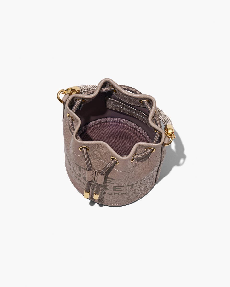 bucket bags Marc Jacobs The Leather Bucket Bag γυναικεια Cement | 432890BRE