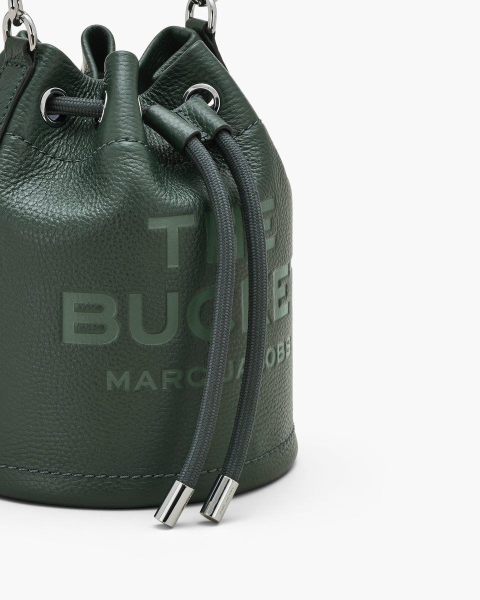 bucket bags Marc Jacobs The Leather Bucket Bag γυναικεια σκούρο πρασινο | 697035AJG