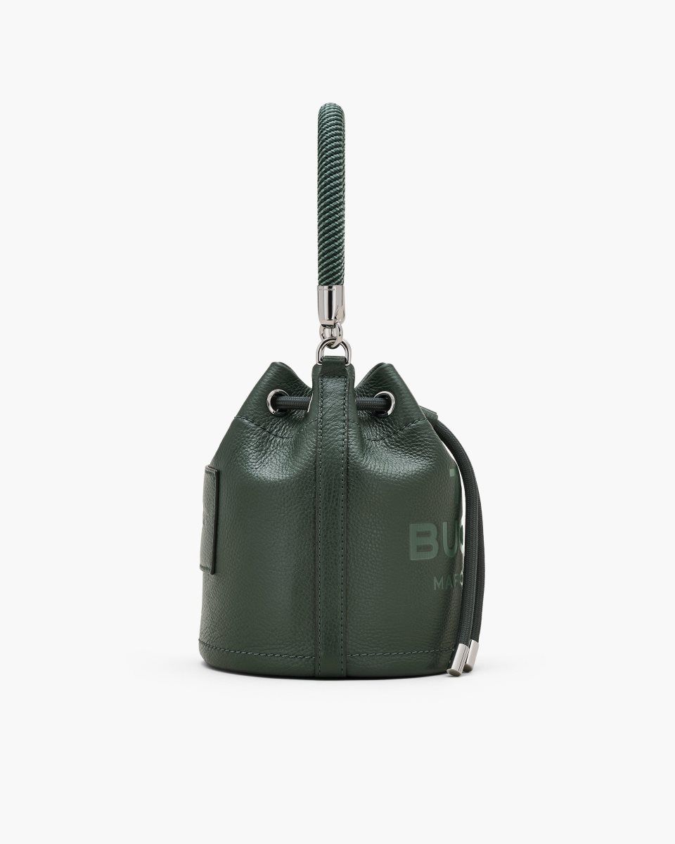 bucket bags Marc Jacobs The Leather Bucket Bag γυναικεια σκούρο πρασινο | 697035AJG