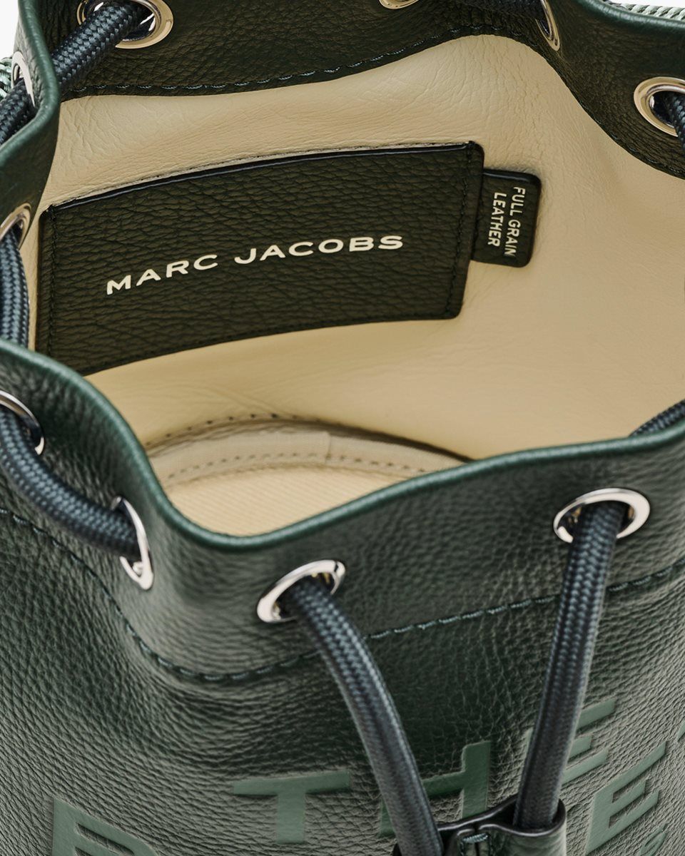 bucket bags Marc Jacobs The Leather Bucket Bag γυναικεια σκούρο πρασινο | 697035AJG