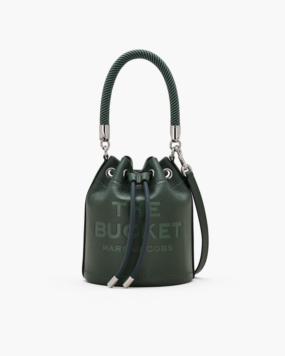 bucket bags Marc Jacobs The Leather Bucket Bag γυναικεια σκούρο πρασινο | 697035AJG