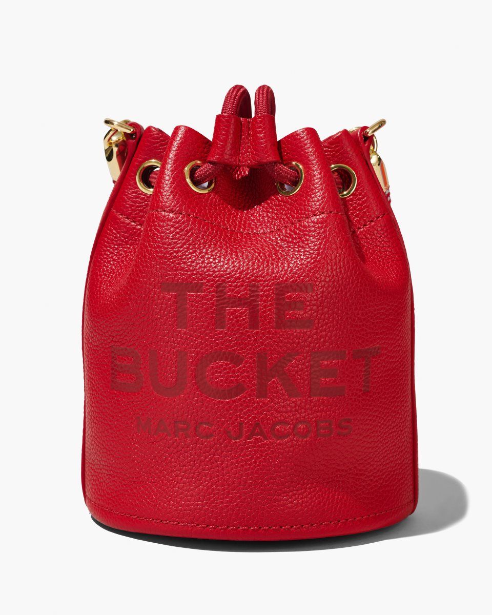 bucket bags Marc Jacobs The Leather Bucket Bag γυναικεια κοκκινα | 920735BMH