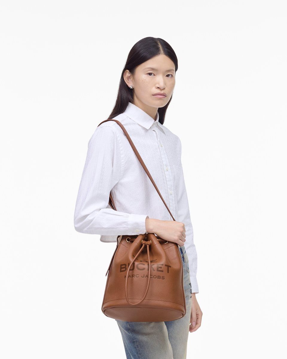 bucket bags Marc Jacobs The Leather Large Bucket Bag γυναικεια Argan Oil | 506824RGU