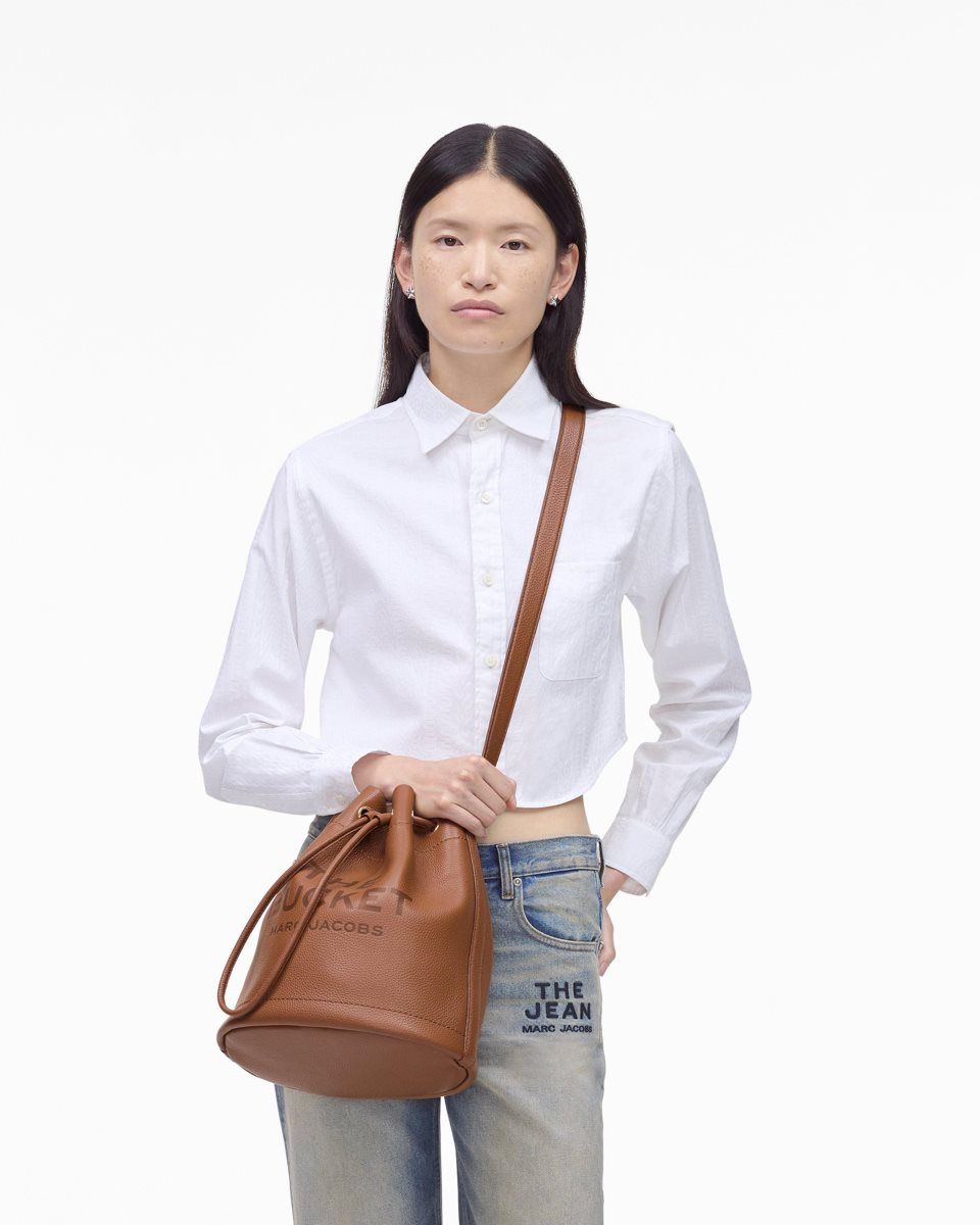 bucket bags Marc Jacobs The Leather Large Bucket Bag γυναικεια Argan Oil | 506824RGU